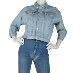 Vintage Guess Jeans Light Wash USA Made Cropped Denim Jean Trucker Jacket